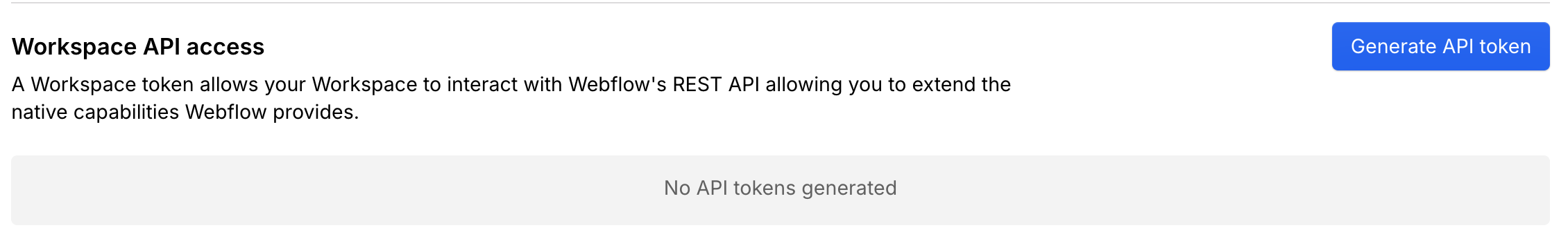Workspace API access